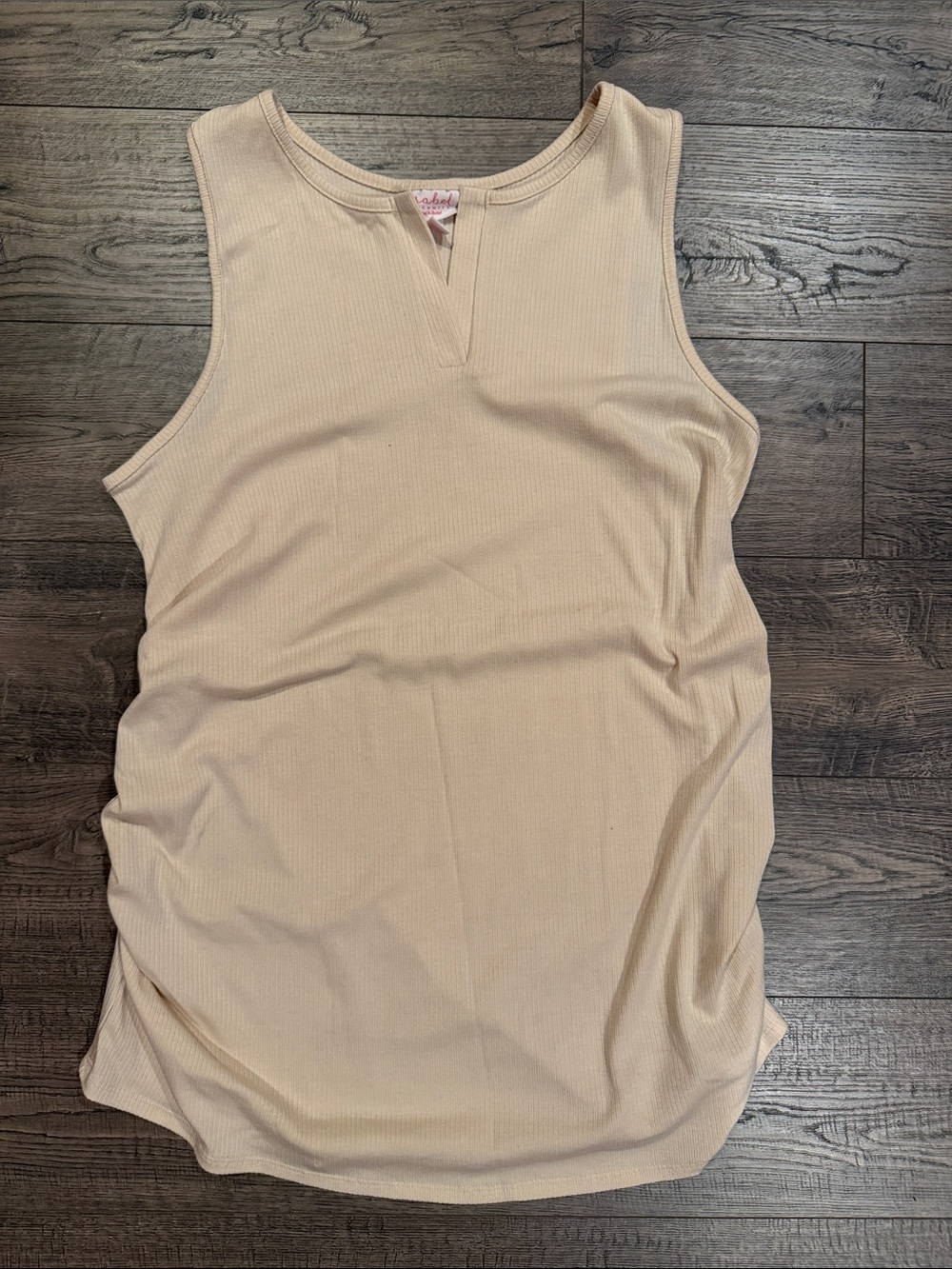 Isabel Maternity by Ingrid & Isabel Ribbed V-Notch Tank - Beige
